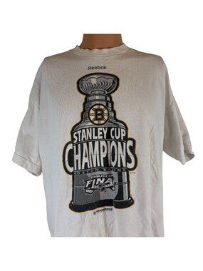 Boston Bruins T Shirt Mens Size XL Reebok 2011 NHL Stanley Cup Champions Hockey